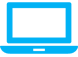 Niebieski laptop ikona