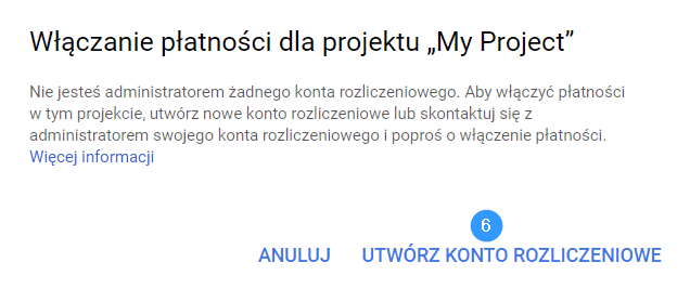 Tworzenie konta rozliczeniowego Google Maps